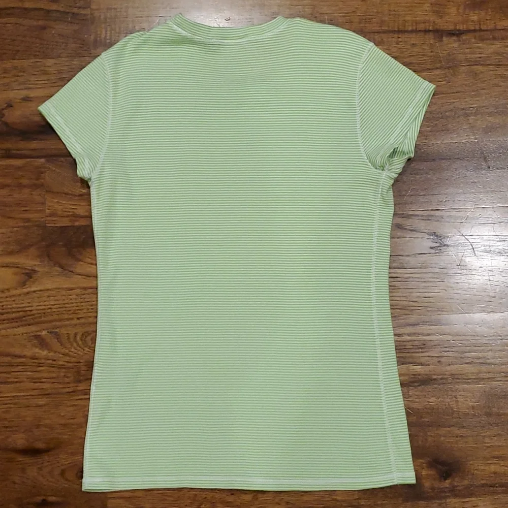 Girls Ralph Lauren green & white striped shirt size M